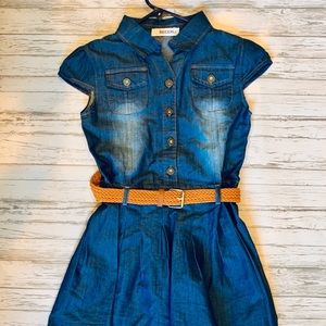 Girls Denim Button Down Dress